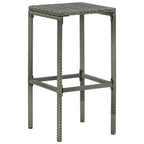 Vian Outdoor Barstool Set of 2, Gray Poly Rattan and Polyester Seats