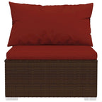 Joez 4pc Outdoor Modular Lounge Sofa Set, Coffee Table, Rattan, Red