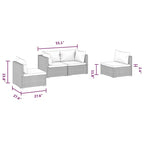 Joez 4pc Outdoor Modular Lounge Sofa Set, Coffee Table, Rattan, Red