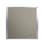 Kimi Outdoor Dining Table, Dark Gray Glass Top, Metal Frame, Square 35 Inch