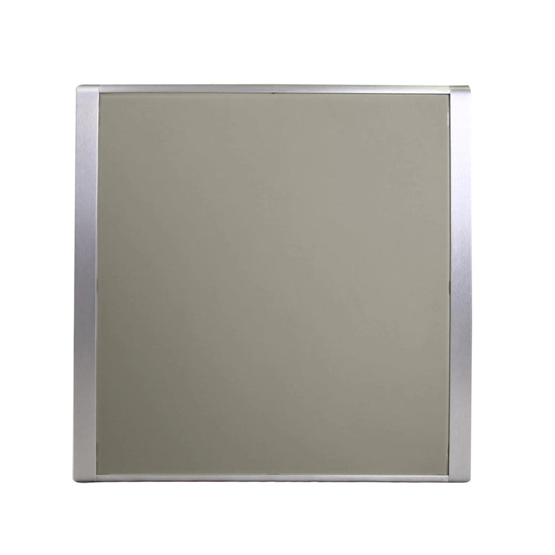 Kimi Outdoor Dining Table, Dark Gray Glass Top, Metal Frame, Square 35 Inch