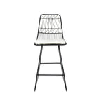 Outdoor Counter Stool Chair Set of 2, Black Iron Frame Construction