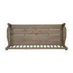 Ikra Outdoor Bench, Built-In Shelf, 51 Inch, Carved Gray Acacia Wood
