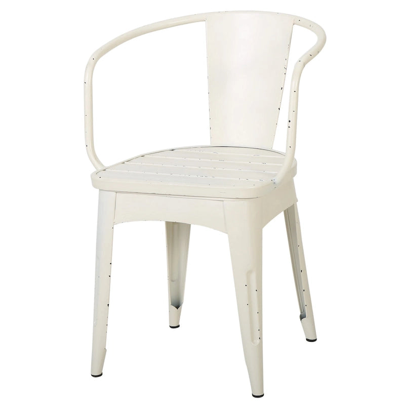 Rune 3 Piece Outdoor Dining Set, 1 Round Table, 2 Chairs, White Iron