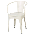 Rune 3 Piece Outdoor Dining Set, 1 Round Table, 2 Chairs, White Iron