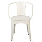 Rune 3 Piece Outdoor Dining Set, 1 Round Table, 2 Chairs, White Iron