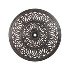 Shaili Outdoor Dining Table, Round 35 Inch Shiny Coppertone Cast Aluminum