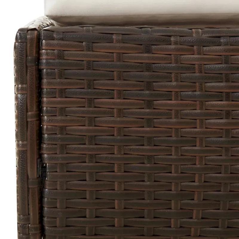 Garden Outdoor Daybed, White Polyester Cushions, Brown Poly Rattan