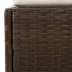 Garden Outdoor Daybed, White Polyester Cushions, Brown Poly Rattan