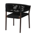 Set of Two 26 Black Solid Wood Outdoor Dining Chair