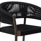 Set of Two 26 Black Solid Wood Outdoor Dining Chair