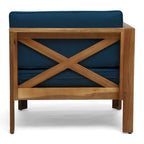 3 Piece Outdoor L-Shape Sofa Set, All-Weather Acacia Wood Conversation Furniture Set with Ottoman and Coffee Table