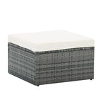 5 Piece Outdoor PE Wicker Sofa Set, Patio Conversation Furniture Set with Lift TOP Coffee Table and Lounger Sofa