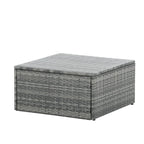 5 Piece Outdoor PE Wicker Sofa Set, Patio Conversation Furniture Set with Lift TOP Coffee Table and Lounger Sofa