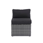 5 Pcs Outdoor Sectional Sofa Set, All-Weather PE Rattan Conversation Furniture Set with Coffee Table and 2 Pillows