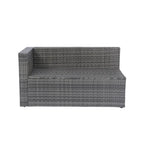 5 Pcs Outdoor Sectional Sofa Set, All-Weather PE Rattan Conversation Furniture Set with Coffee Table and 2 Pillows