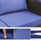 6 Piece Patio Furniture Set, Outdoor Sectional Sofa Set with Canopy and Backrest, Patio Conversation Set with Coffee Table