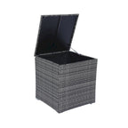 8 Pcs Patio L-Shaped Sectional Sofa Set, Outdoor Wicker Rattan Furniture Set with One Storage Box Under Seat and Coffee Table