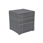8 Pcs Patio L-Shaped Sectional Sofa Set, Outdoor Wicker Rattan Furniture Set with One Storage Box Under Seat and Coffee Table