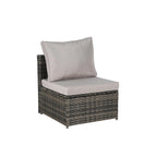 5 Piece Patio Wicker Furniture Sets, Outdoor Rattan Daybed with Retractable Canopy, Sectional Sofa Set with Adjustable Back