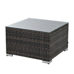 5 Piece Patio Wicker Furniture Sets, Outdoor Rattan Daybed with Retractable Canopy, Sectional Sofa Set with Adjustable Back