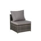 5 Piece Patio Wicker Furniture Sets, Outdoor Rattan Daybed with Retractable Canopy, Sectional Sofa Set with Adjustable Back