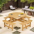 Outside Picnic Table Set with Benches for Garden,Backyard,Porch,Patio