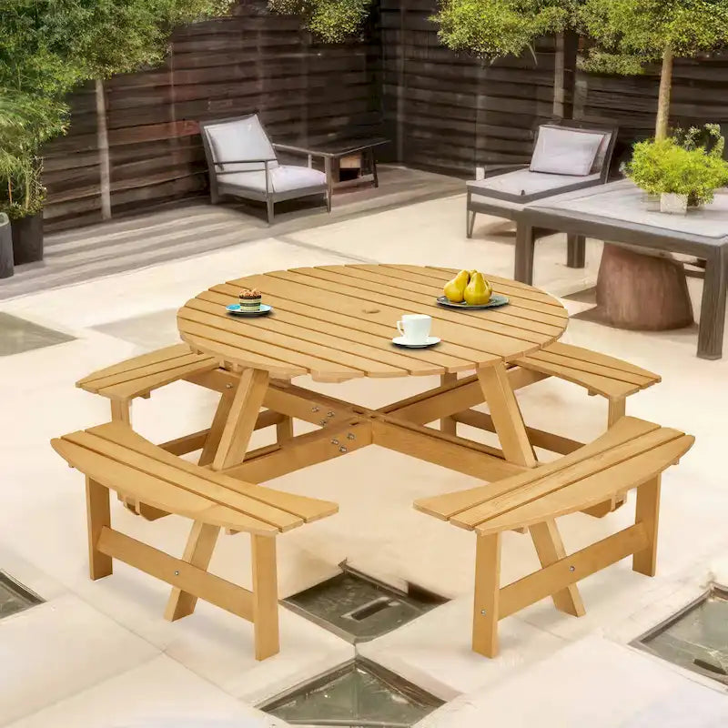 Outside Picnic Table Set with Benches for Garden,Backyard,Porch,Patio