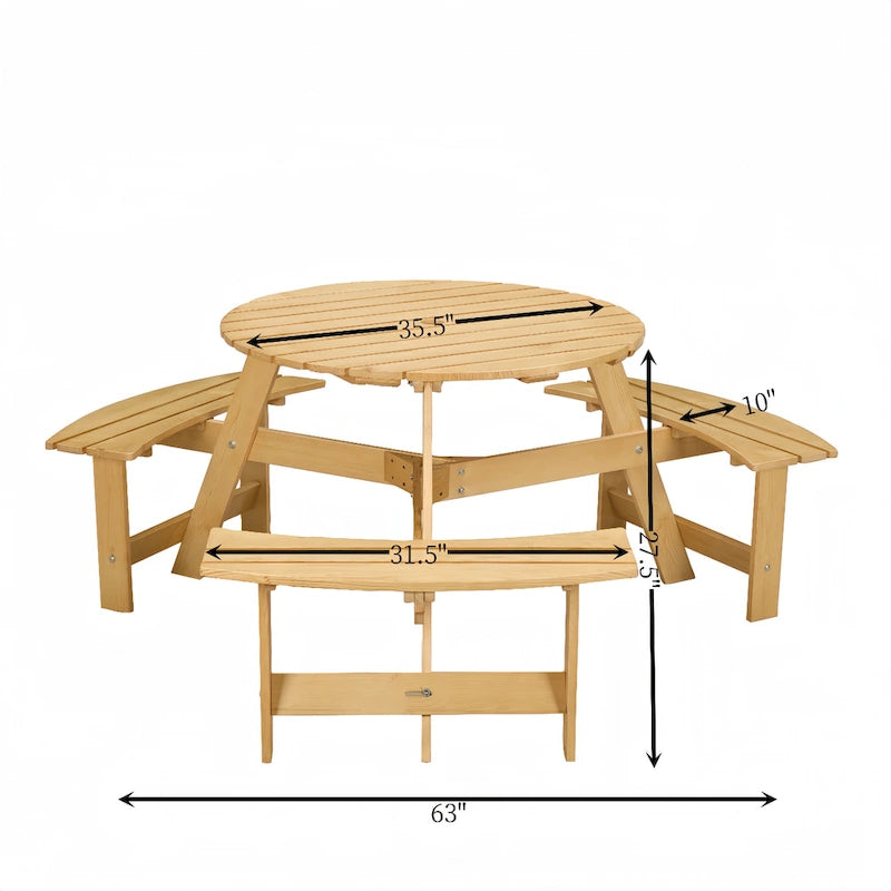 Outside Picnic Table Set with Benches for Garden,Backyard,Porch,Patio