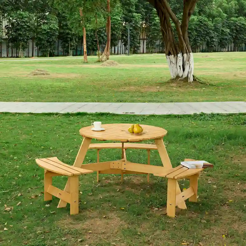 Outside Picnic Table Set with Benches for Garden,Backyard,Porch,Patio