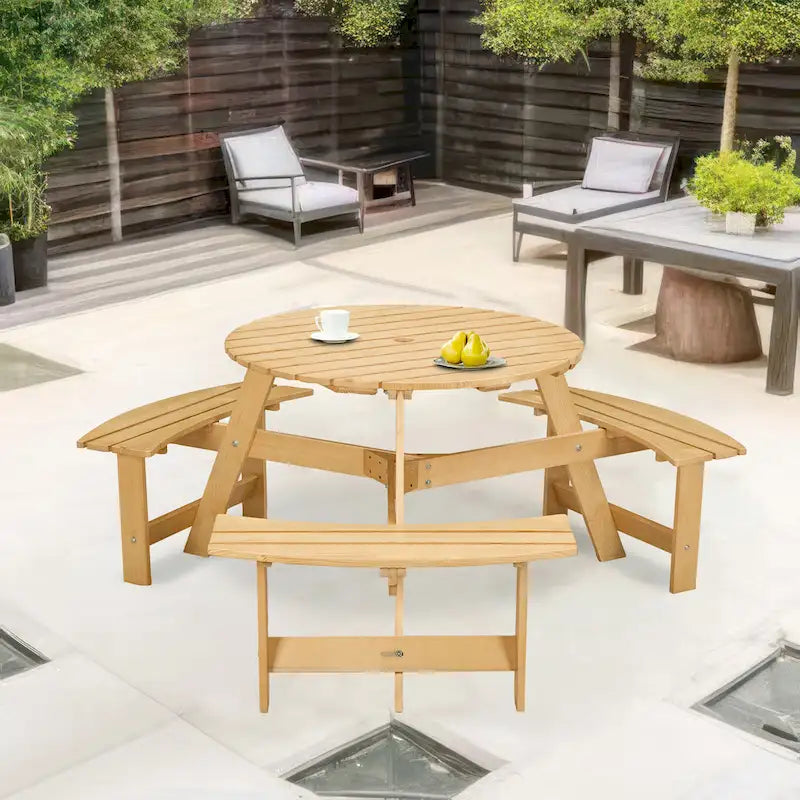 Outside Picnic Table Set with Benches for Garden,Backyard,Porch,Patio