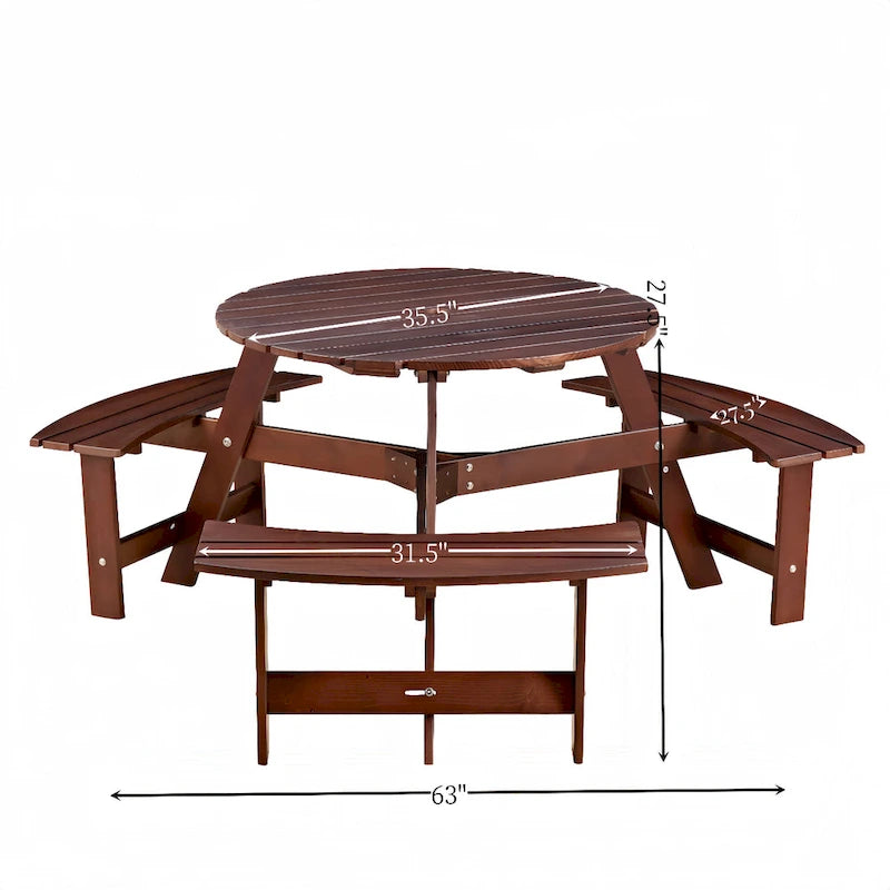 Outside Picnic Table Set with Benches for Garden,Backyard,Porch,Patio