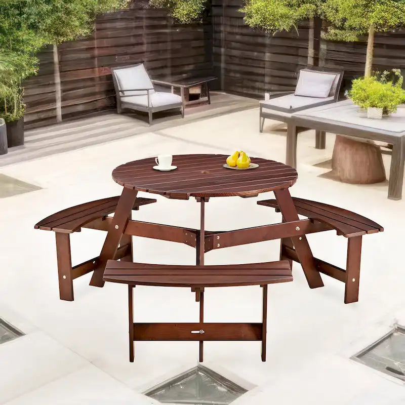 Outside Picnic Table Set with Benches for Garden,Backyard,Porch,Patio