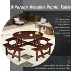 Outside Picnic Table Set with Benches for Garden,Backyard,Porch,Patio