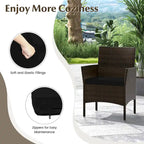 Gymax 4 Piece Patio Rattan Conversation Set Outdoor Wicker Furniture