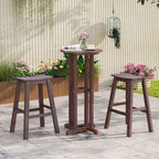 Gymax 29 Patio Bar Stool Set of 2 w/ Curved Seat & Footrests for