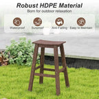 Gymax 29 Patio Bar Stool Set of 2 w/ Curved Seat & Footrests for