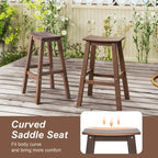 Gymax 29 Patio Bar Stool Set of 2 w/ Curved Seat & Footrests for