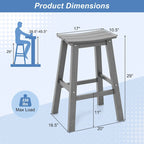 Gymax 29 Patio Bar Stool Set of 2 w/ Curved Seat & Footrests for