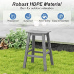 Gymax 29 Patio Bar Stool Set of 2 w/ Curved Seat & Footrests for