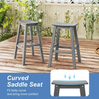 Gymax 29 Patio Bar Stool Set of 2 w/ Curved Seat & Footrests for