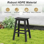 Gymax 29 Patio Bar Stool Set of 2 w/ Curved Seat & Footrests for