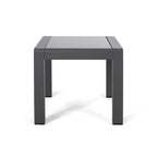 Pool Coffee Table Square Accent Table Outdoor Side Table Aluminum Frame Sofa Tabl with Frosted Tempered Glass Top