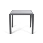 Pool Coffee Table Square Accent Table Outdoor Side Table Aluminum Frame Sofa Tabl with Frosted Tempered Glass Top