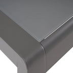 Pool Coffee Table Square Accent Table Outdoor Side Table Aluminum Frame Sofa Tabl with Frosted Tempered Glass Top