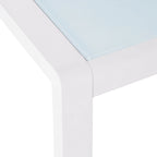 Pool Coffee Table Square Accent Table Outdoor Side Table Aluminum Frame Sofa Tabl with Frosted Tempered Glass Top