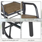 Outsunny Porch Glider Set of 2 with Breathable Mesh, Curved Armrests and Steel Frame for Garden, Poolside, Backyard, Balcony