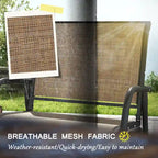 Outsunny Porch Glider Set of 2 with Breathable Mesh, Curved Armrests and Steel Frame for Garden, Poolside, Backyard, Balcony