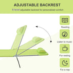 Outsunny Folding Chaise Lounge Pool Chairs with Pillow, Reclining Back & Breathable Mesh for Beach, Yard, and Patio