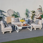 Modern Outdoor Conversation Set with Coffee Table and Ice Bucket